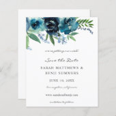 Begroting Stusty Blue 2 Floral Save the Date 2 (Voorkant / Achterkant)
