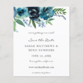 Begroting Stusty Blue 2 Floral Save the Date 2 Flyer (Voorkant)