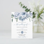Begroting Stusty Blue Waterverf Floral Wedding (Staand voorkant)