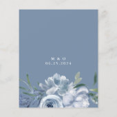 Begroting Stusty Blue Waterverf Floral Wedding (Achterkant)