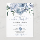 Begroting Stusty Blue Waterverf Floral Wedding (Voorkant)