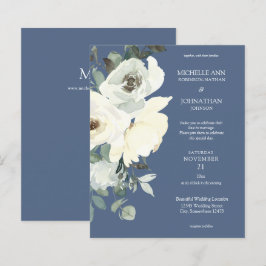 Begroting Stusty Blue & White op Blue Floral Weddi