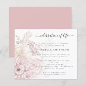 Begroting Stusty Pink Floral Celebration of Life (Voorkant / Achterkant)