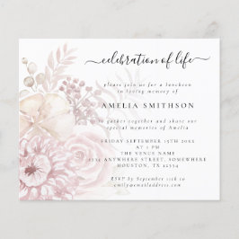 Begroting Stusty Pink Floral Celebration of Life