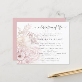 Begroting Stusty Pink Floral Celebration of Life