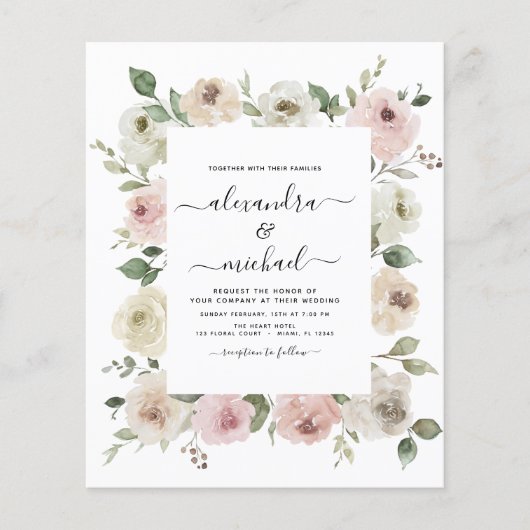 Begroting Stusty Pink Floral Eucalyptus Weddenscha (Voorkant)