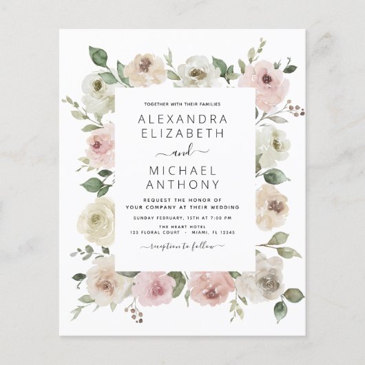 Begroting Stusty Pink Floral Eucalyptus Weddenscha (Voorkant)