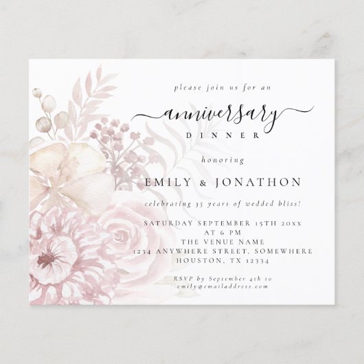 Begroting Stusty Pink Floral Jubileum diner invull (Voorkant)