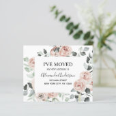 Begroting Stusty Pink Floral Moving Announge (Staand voorkant)