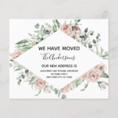 Begroting Stusty Pink Floral Moving Announge (Voorkant)