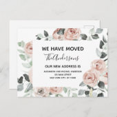 Begroting Stusty Pink Floral Moving Announge Briefkaart (Voorkant / Achterkant)