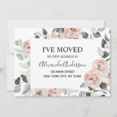 Begroting Stusty Pink Floral Moving Announge Kaart (Voorkant)