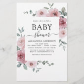 Begroting Stusty Roos Roze Baby shower Floral (Voorkant)
