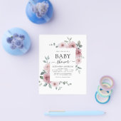 Begroting Stusty Roos Roze Baby shower Floral Flyer (Enkel)