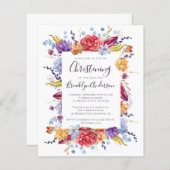 Begroting Succulent Christening Uitnodiging (Voorkant / Achterkant)