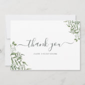 Begroting Succulent Eucalyptus Leaves Wedding Bedankkaart (Voorkant)