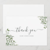 Begroting Succulent Eucalyptus Leaves Wedding Bedankkaart (Voorkant / Achterkant)