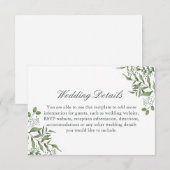 Begroting Succulent Eucalyptus Leaves Wedding Informatiekaartje (Voorkant / Achterkant)