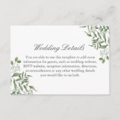 Begroting Succulent Eucalyptus Leaves Wedding Informatiekaartje (Voorkant)