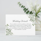 Begroting Succulent Eucalyptus Leaves Wedding Informatiekaartje (Staand voorkant)
