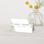 Begroting Succulent Eucalyptus Leaves Wedding Plaatskaartje (Achterkant)