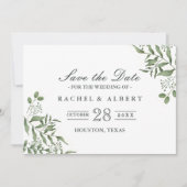 Begroting Succulent Eucalyptus Leaves Wedding Save The Date (Voorkant)