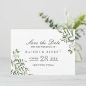 Begroting Succulent Eucalyptus Leaves Wedding Save The Date (Staand voorkant)