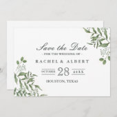 Begroting Succulent Eucalyptus Leaves Wedding Save The Date (Voorkant / Achterkant)