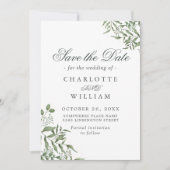 Begroting Succulent Eucalyptus Leaves Wedding Save The Date (Voorkant)