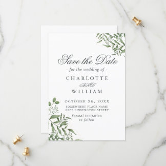 Begroting Succulent Eucalyptus Leaves Wedding Save The Date