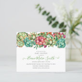 Begroting Succulent unisex Baby shower Invitation (Staand voorkant)