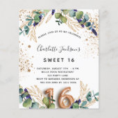 Begroting Sweet 16 eucalyptus greenery glitter (Voorkant)