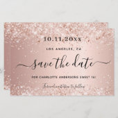 Begroting Sweet 16 roos goudglitter behalve datum (Voorkant / Achterkant)