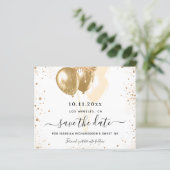 Begroting Sweet 16 white gold save the date (Staand voorkant)