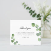 Begroting Sympathie Eucalyptus witte foto bedankt (Staand voorkant)