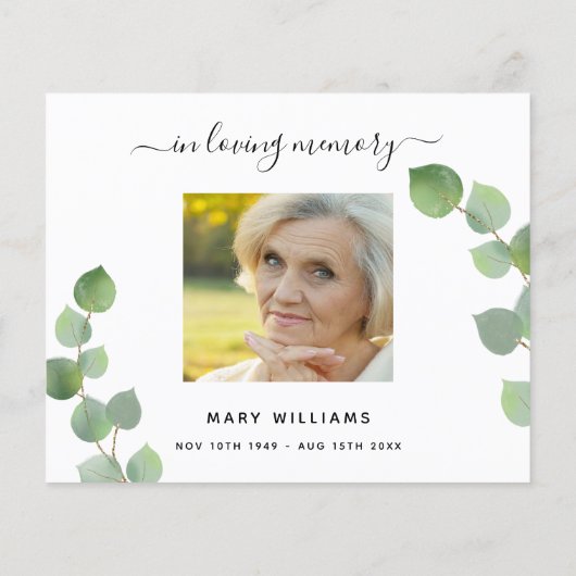 Begroting Sympathie Eucalyptus witte foto bedankt (Achterkant)