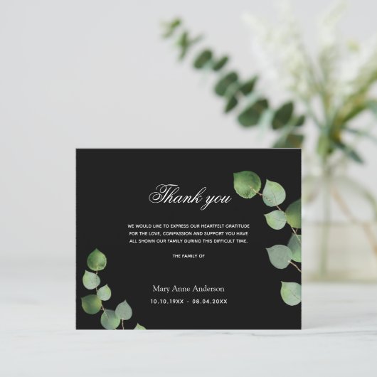 Begroting Sympathie zwarte eucalyptus bedankt (Staand voorkant)