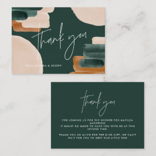 begroting terracotta abstract baby shower dank u notitiekaartje