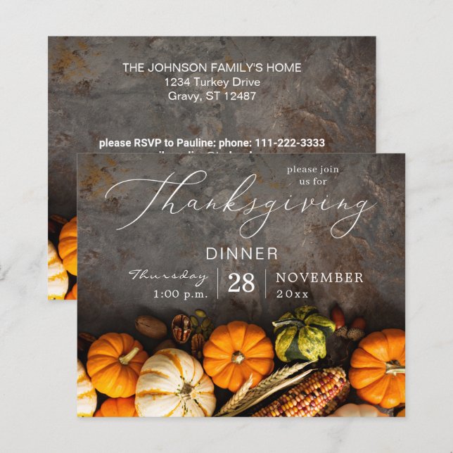 Begroting Thanksgiving - Dinner Pumpkins (Voorkant / Achterkant)