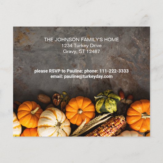 Begroting Thanksgiving - Dinner Pumpkins Flyer (Achterkant)