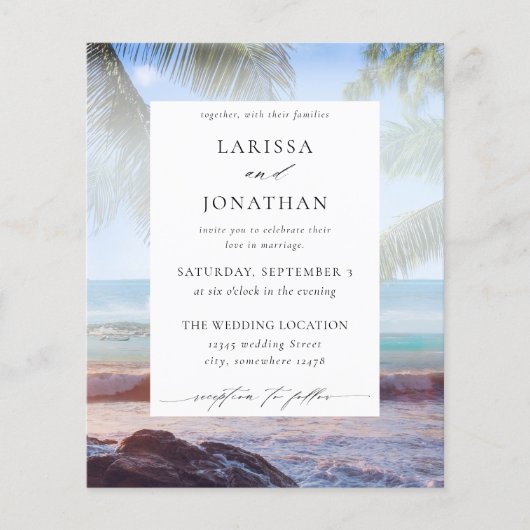 Begroting Tropical Beach Palm Destination Wedding (Voorkant)