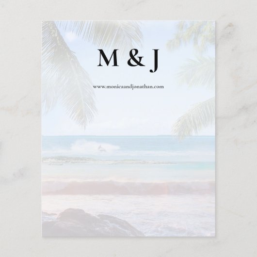 Begroting Tropical Beach Palm VS 2 Wedding Flyer (Achterkant)