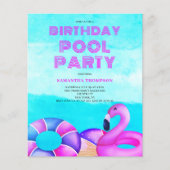 Begroting Tropical Birthday Pool Party nodigt uit Flyer (Voorkant)