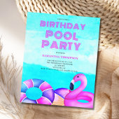 Begroting Tropical Birthday Pool Party nodigt uit Flyer