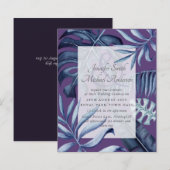 Begroting Tropical Blue Paars Leaf Wedding (Voorkant / Achterkant)