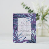 Begroting Tropical Blue Paars Leaf Wedding (Staand voorkant)