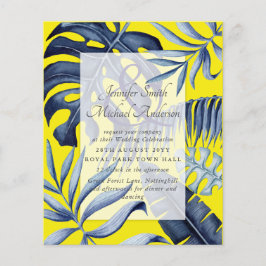 Begroting Tropical Blue Yellow Leaf Wedding