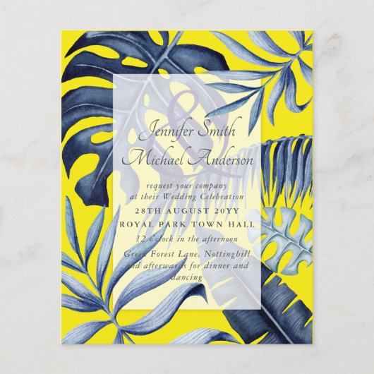 Begroting Tropical Blue Yellow Leaf Wedding (Voorkant)