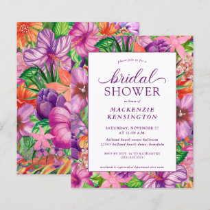 Begroting Tropical Floral Bridal Shower Invitation