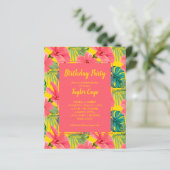 Begroting Tropical Flowers Birthday Party Invitati (Staand voorkant)